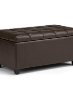 1 Seater Luper Tufted Storage Ottoman Pouffes with Storage Satin (Leatherette)