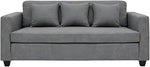 Bloomart Modern Channel Tufted Leather 3 Seater Sofa | Luxury Couch for Living Room, Lounge & Office (Navy Blue)