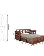 Wooden Sofa Cum Bed for Living Room Home (Teak Wood)