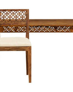 Premium Teak Wood Designer Dining Table With Cushioned Chair