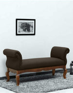 Couch Luxury Upholstered Bench Polyester (Teak Wood)