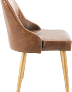 Mid-Century Slate and Gold Finish Dining Chair (Set of 2)