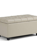 1 Seater Luper Tufted Storage Ottoman Pouffes with Storage Satin (Leatherette)