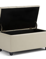 1 Seater Luper Tufted Storage Ottoman Pouffes with Storage Satin (Leatherette)