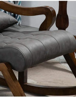 Bloomart Modern Rocking Chair with Button Tufted Footrest Velvet Fabric