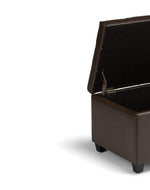 1 Seater Luper Tufted Storage Ottoman Pouffes with Storage Satin (Leatherette)