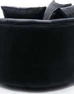 Bloomart Barrel Button Tufted Design Modern Round Sofa Cuddle Chair For Living Room with 3 Pillows