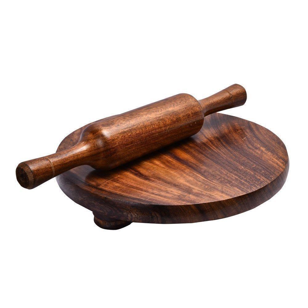 Wooden Premium Quality Sheesham Wood Chakla Belan Brown Wood Handicrafts