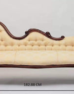Céleste Wooden Couch for Home & Office Chaise Lounge Settee ( Beige )
