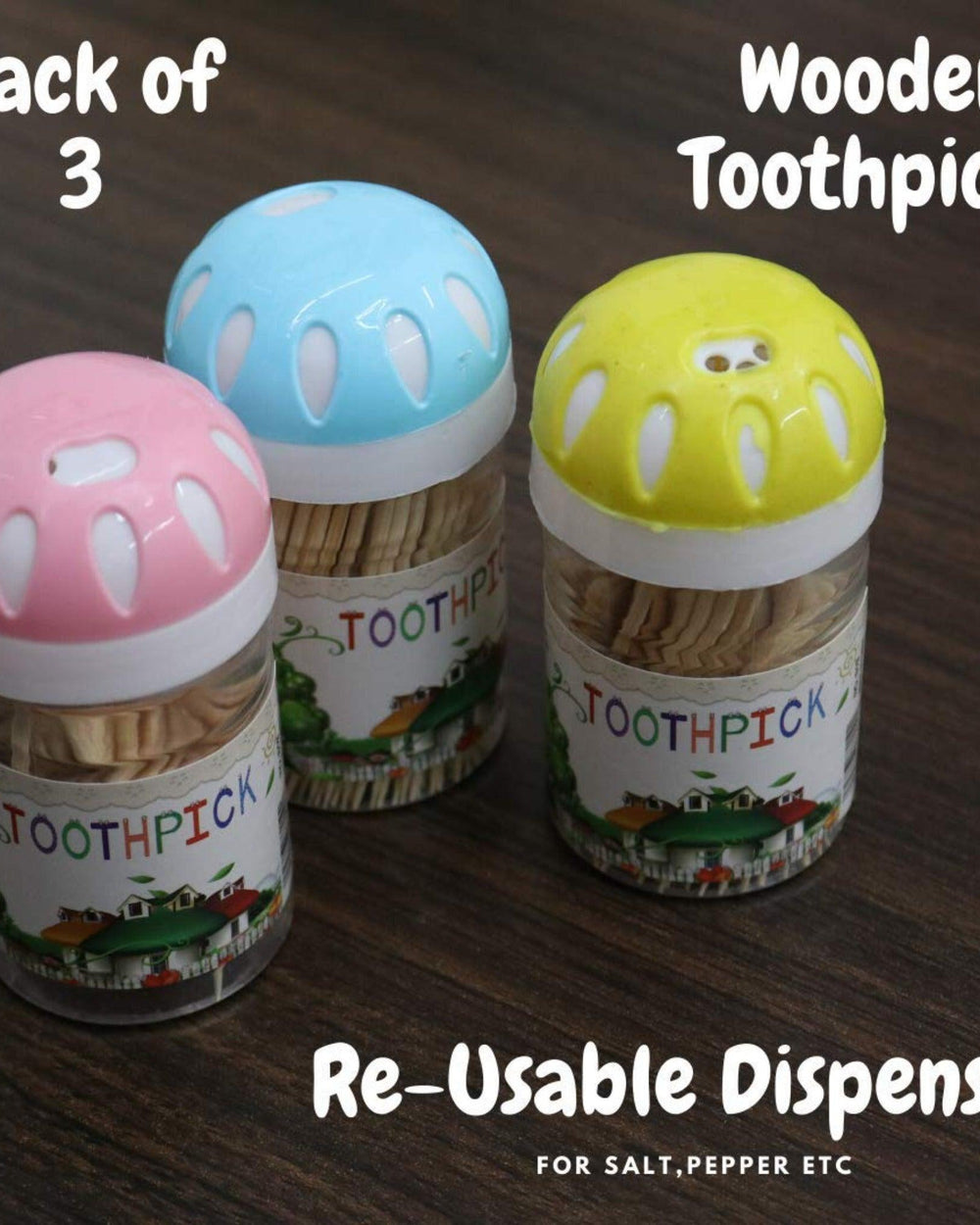 Wooden Toothpicks Sticks (Pack of 3) - Bloomart