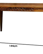 Premium Teak Wood Designer Dining Table With Cushioned Chair