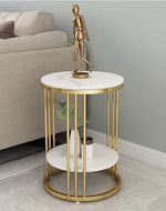 Bloomart Spiffy Metal Round End Table ( Golden )