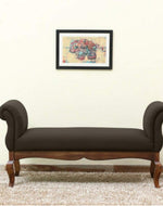 Couch Luxury Upholstered Bench Polyester (Teak Wood) - Bloomart