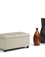 1 Seater Luper Tufted Storage Ottoman Pouffes with Storage Satin (Leatherette)