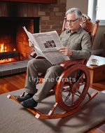 Sheesham Wooden Rocking Chair - Brown with Cushion