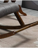 Bloomart Modern Rocking Chair with Button Tufted Footrest Velvet Fabric