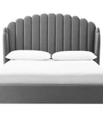 Wooden Twist Dana Wingback Velvet Upholstery Bed Elegant Rectangular Design - WoodenTwist