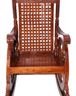 Brand Premium Sheesham Handcrafted Wooden Rocking Chair Heavy | Wooden armrest Chair with Back Support for Living Room and Dining Room (100% Pure Sheesham Wood)