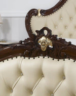 Super King Size Teak Wood Bed Hand Carved with Cushioned Design