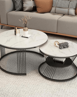 Bloomart Stylish Look Round Wrought Iron Coffee Table Set of 2
