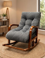 Wooden Bloomart Rocking Chair with Cushioned Seat | Modern Living Room Accent Chair Product Description: