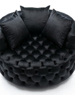 Bloomart Barrel Button Tufted Design Modern Round Sofa Cuddle Chair For Living Room with 3 Pillows