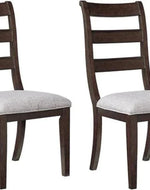 Modern Traditional Cushioned Dining Chair (Set of 2, Walnut Finish)