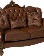 Wooden Hand Carved 2 Seater Sofa Set with 3 Pillows