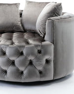 Bloomart Barrel Button Tufted Design Modern Round Sofa Cuddle Chair For Living Room with 3 Pillows