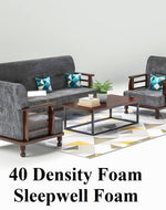 Sheesham Wood 5 Seater Sofa Set for Living Room - Brown
