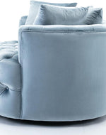 Bloomart Barrel Button Tufted Design Modern Round Sofa Cuddle Chair For Living Room with 3 Pillows