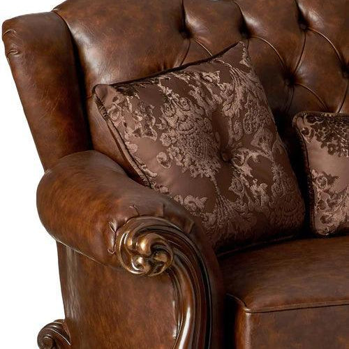Wooden Hand Carved 2 Seater Sofa Set with 3 Pillows