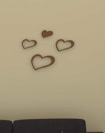Decals Design Hearts Wooden Wall Sticker (Red) - Bloomart