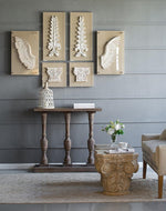 Bloomart Hand Carved Pedestal Style End Table Mango Wood