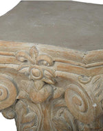 Bloomart Hand Carved Pedestal Style End Table Mango Wood