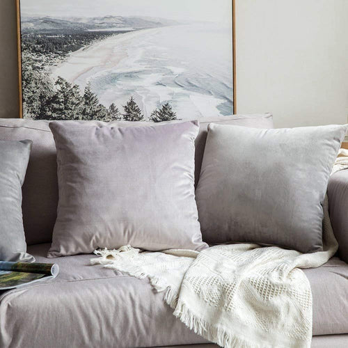Fabrahome Cushion Cover for Couch, Sofa Bedroom And Home Decor (Grey, Set of 2)