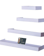 Wooden Rectangular Floating Wall Shelves set of 4