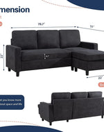 Bloomart Cosy L-Shaped Sectional 3 Seater Sofa Set With Ottoman Elegant Living Room Furniture for Comfort and Style