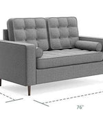 Madera Square Arms and Tufting-Bolster 2 Seater Chaise Lounge (With 2 Pillows)