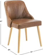 Mid-Century Slate and Gold Finish Dining Chair (Set of 2)