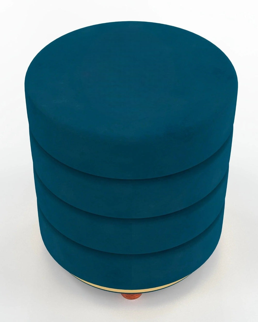 Classical Style Pouf Burgundy Ottoman Stool (Dark Blue)