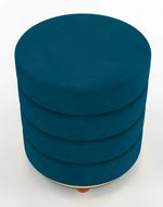 Classical Style Pouf Burgundy Ottoman Stool (Dark Blue)