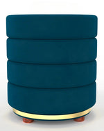 Classical Style Pouf Burgundy Ottoman Stool (Dark Blue)