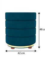 Classical Style Pouf Burgundy Ottoman Stool (Dark Blue)