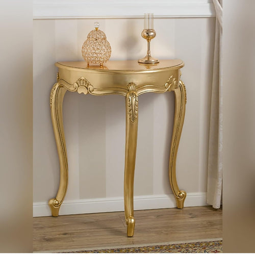 Console Table Arlette Half Moon French Baroque Style ( Golden )