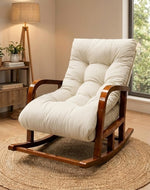 Wooden Bloomart Rocking Chair with Cushioned Seat | Modern Living Room Accent Chair Product Description: