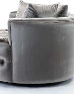 Bloomart Barrel Button Tufted Design Modern Round Sofa Cuddle Chair For Living Room with 3 Pillows