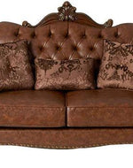 Wooden Hand Carved 2 Seater Sofa Set with 3 Pillows