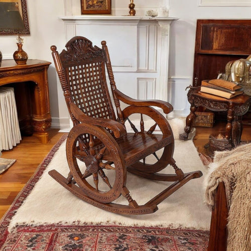 Sheesham Wooden Rocking Chair - Antique Finish