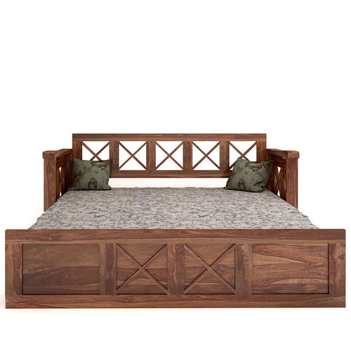 Wooden Sofa Cum Bed for Living Room Home (Teak Wood)